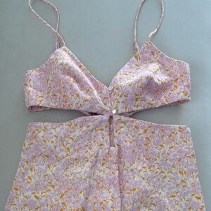 Floral Pink and Orange Zara Dress